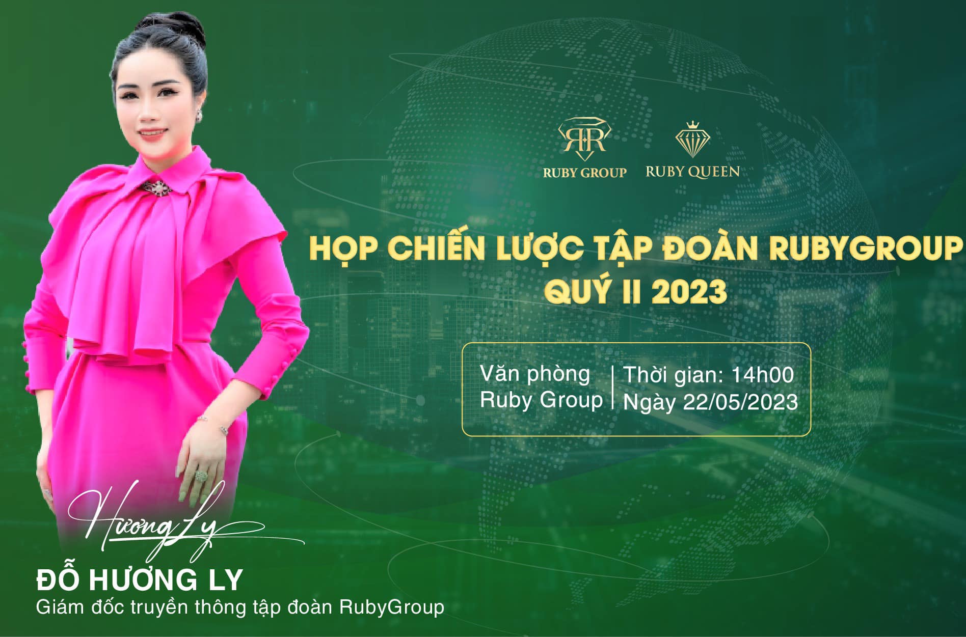 Doanh nhân Đỗ Hương Ly họp chiến lược Tập đoàn Ruby Group Quý II 2023