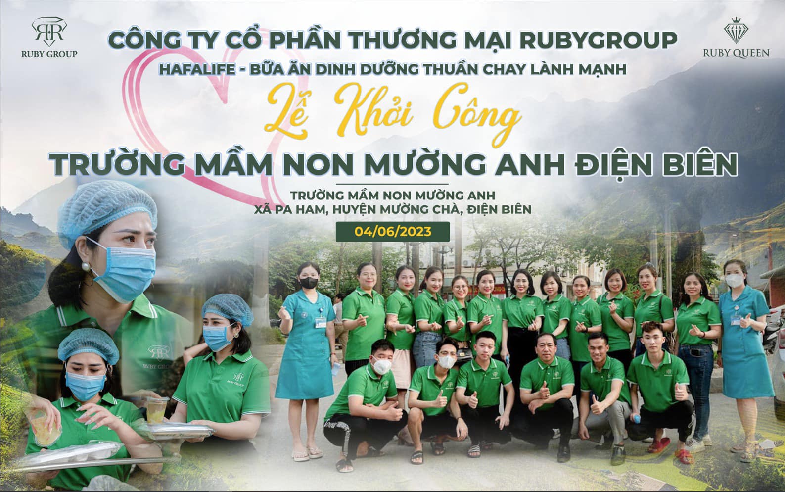 Doanh nhân Đỗ Hương Ly cùng công ty CPTM Ruby Group khởi công trường mầm non ở Điện Biên